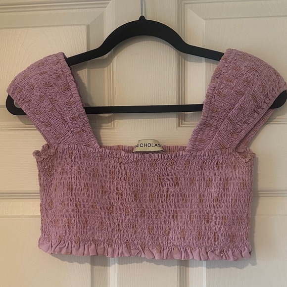 NICHOLAS Tops - NICHOLAS Lavender Smocked Crop Top